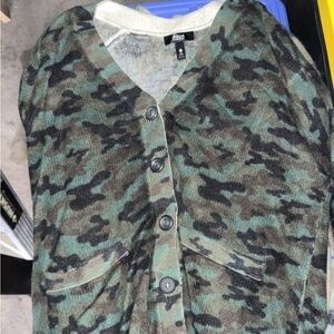 Aqua Cashmere Camouflage Sweater